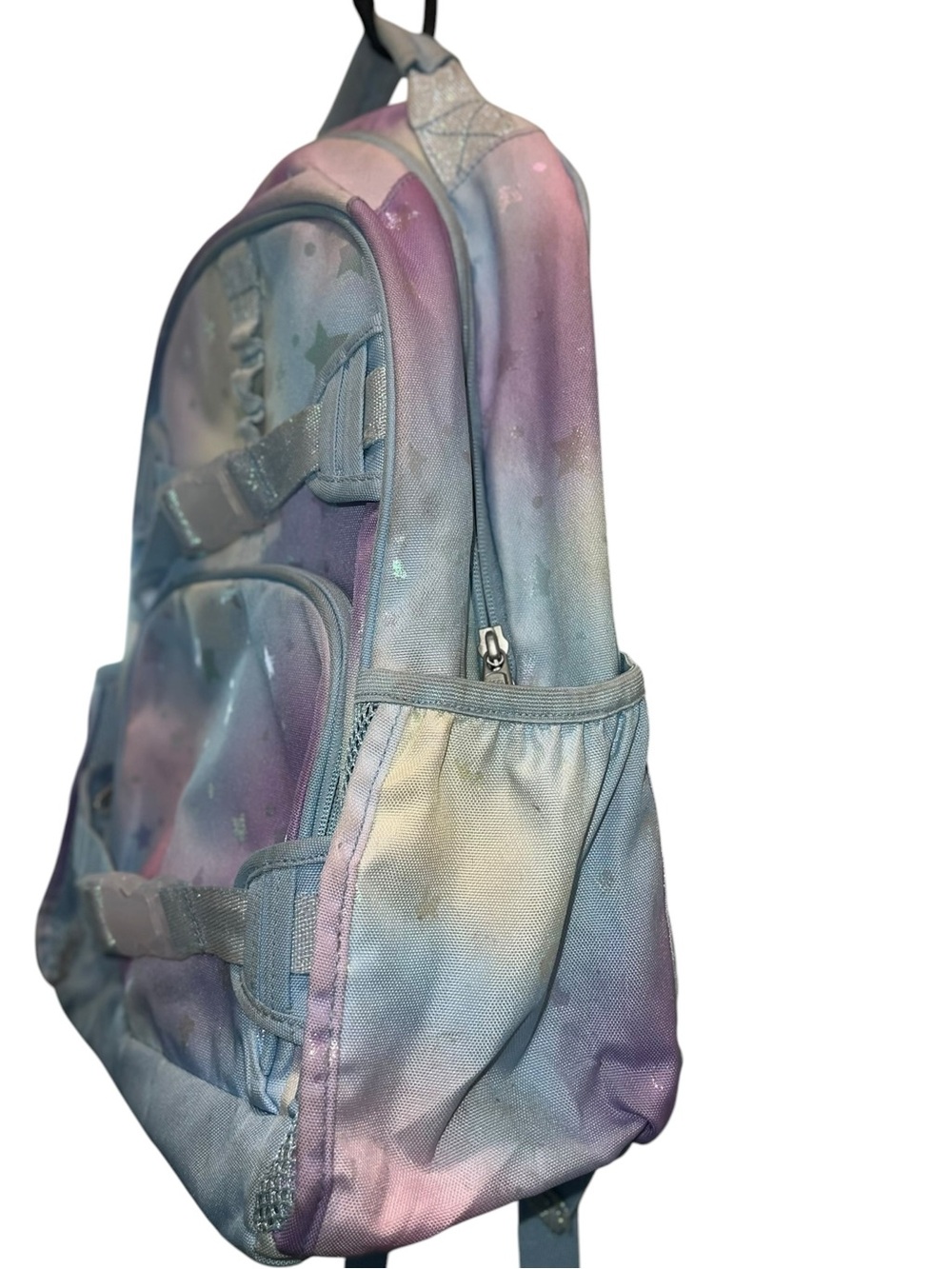 Pottery Barn Kids Pastel Galaxy Backpack Glitter Star Print School Bag - Picture 3 of 7